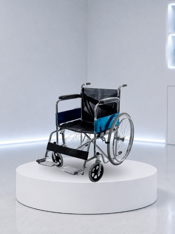 Silla de ruedas de estructura metálica