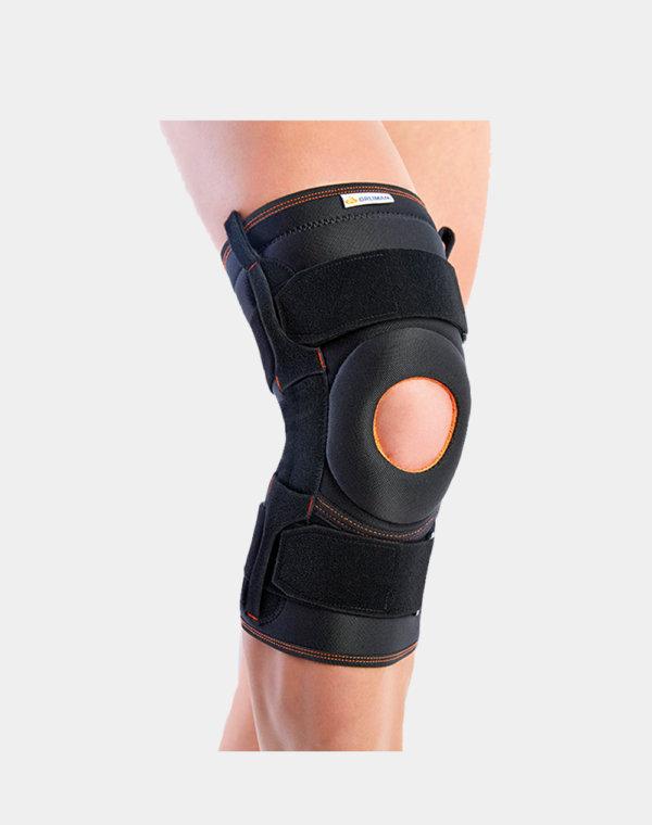 Rodillera articulada con velcro y apertura rotulinea