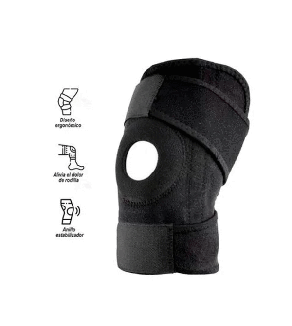 Rodillera articulada con velcro y apertura rotulinia